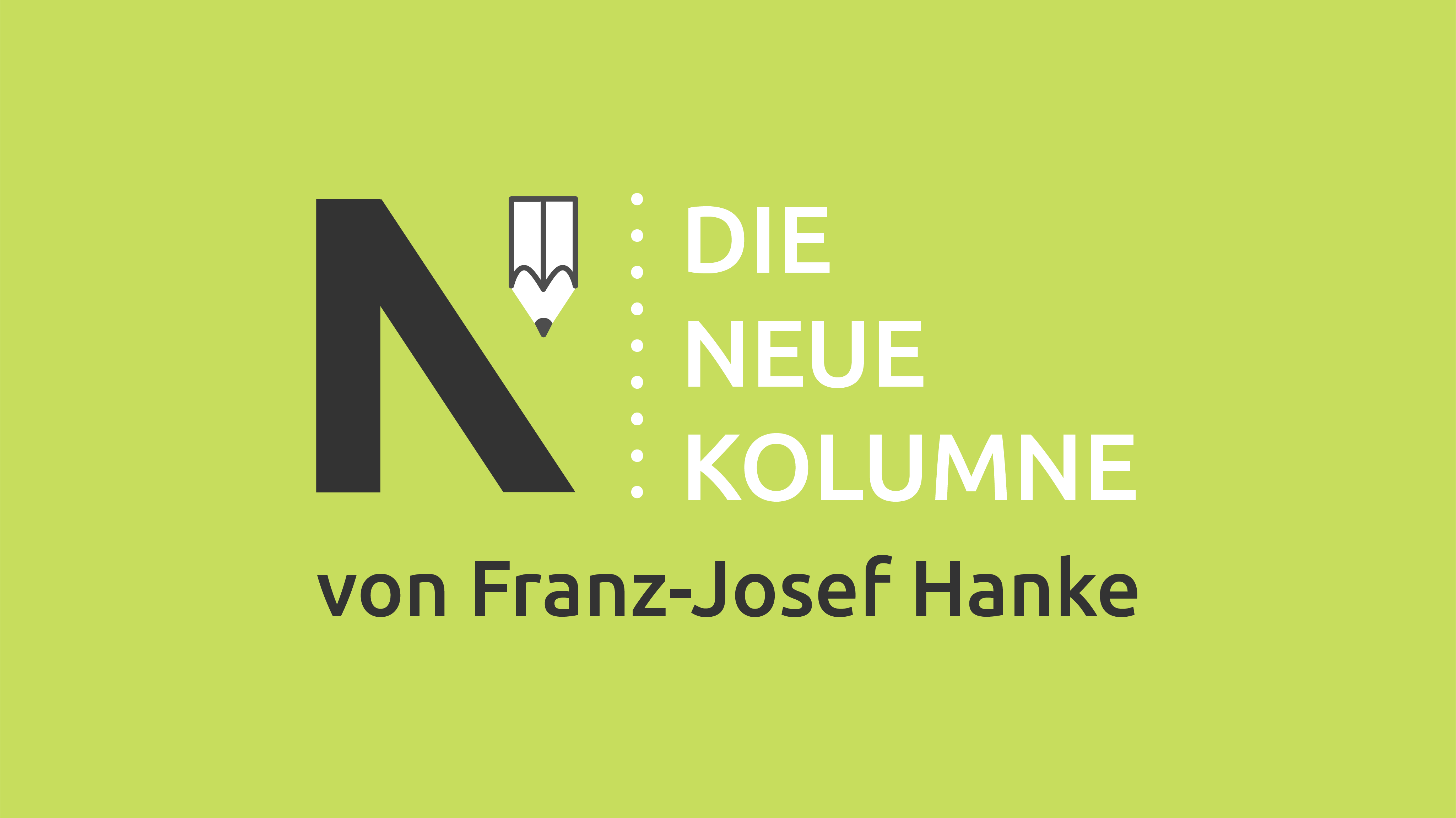 Das schwarz-weiße Logo von Die Neue Norm. Daneben steht "Die Neue Kolumne". Unten steht: von Franz-Josef Henke.