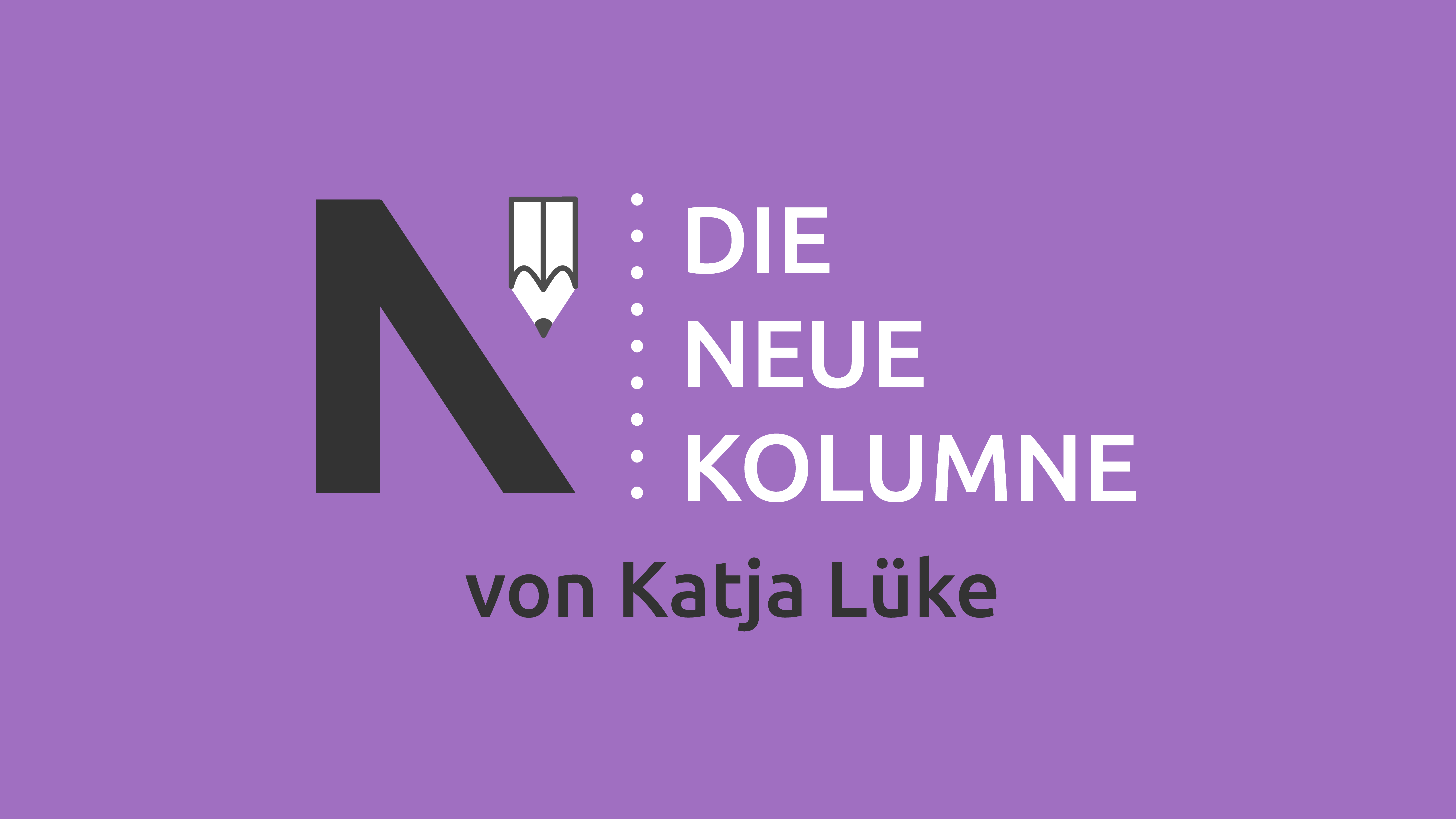 Das Logo von Die Neue Norm auf lilafarbenen Grund. Rechts steht: Die Neue Kolumne. Unten steht: von Katja Lüke.