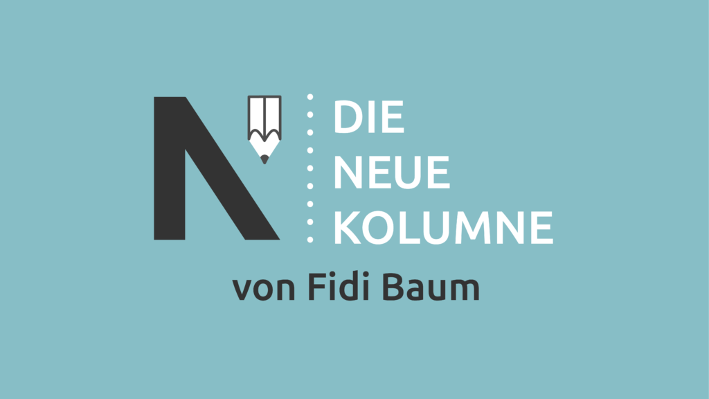 Das Logo von Die Neue Norm auf türkisem Grund. Rechts davon steht: Die Neue Kolumne. Unten steht: Von Fidi Baum.