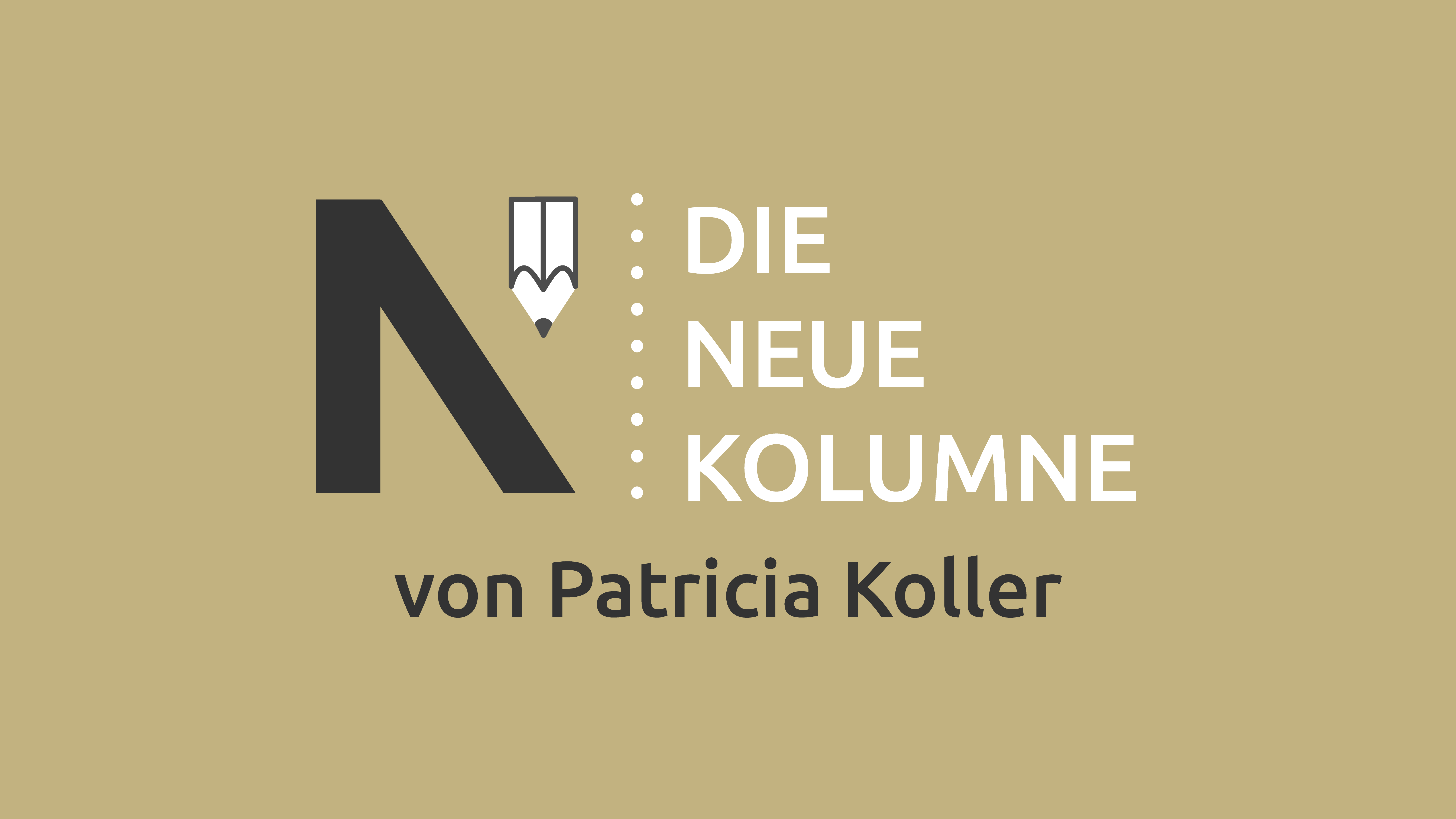 Das Logo von Die Neue Norm auf hellbraunem Grund. Rechts davon steht: Die Neue Kolumne. Unten steht: Von Patricia Koller.