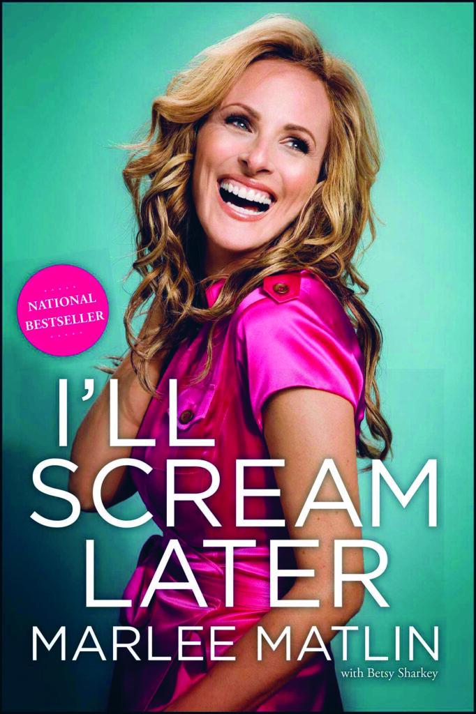 Marlee Matlin auf einem Buchcover mit dem Titel: " I will scream later".