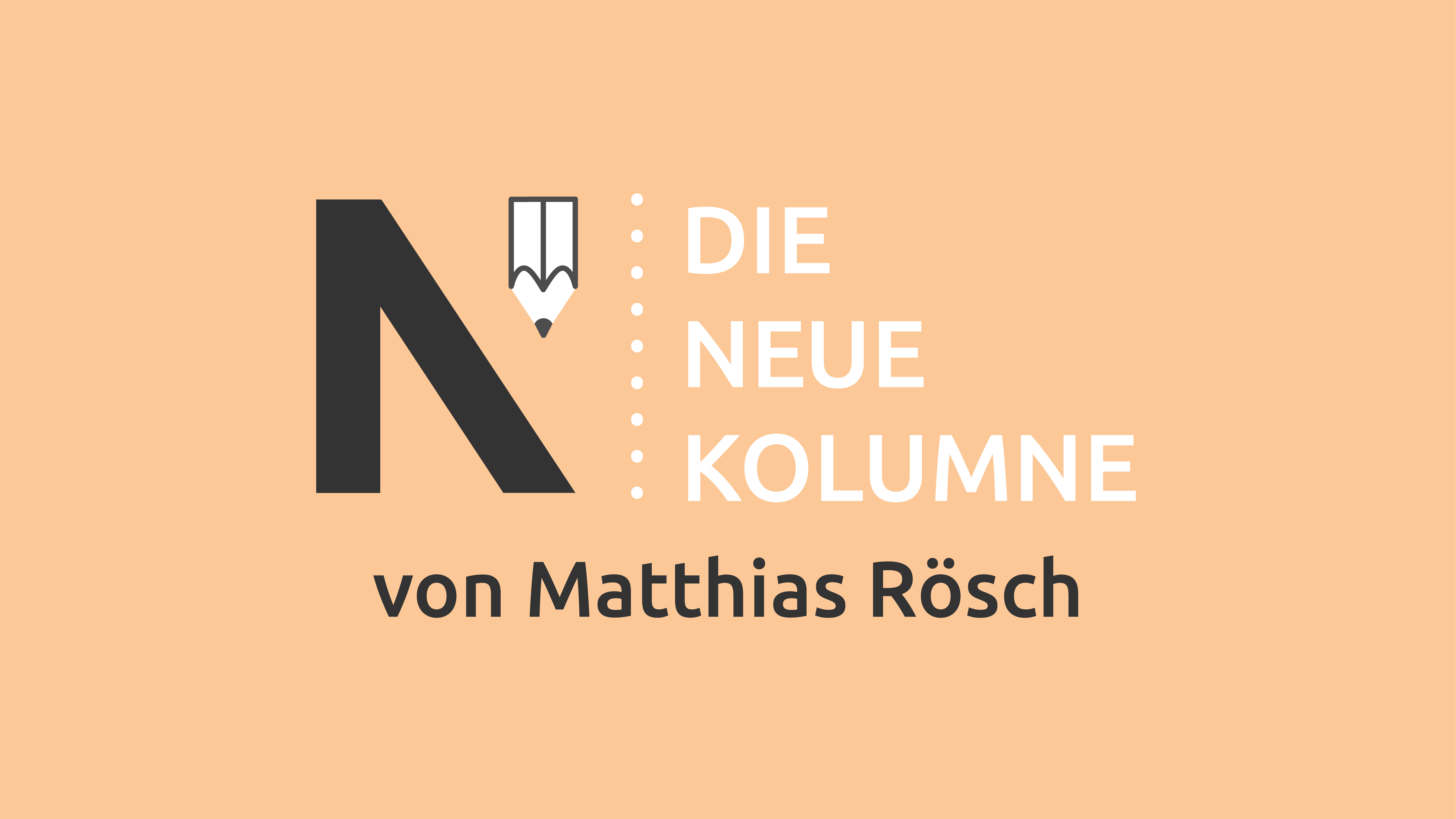 Das Logo von Die Neue Norm auf orangem Grund. Rechts davon steht: Die Neue Kolumne. Unten steht: Von Matthias Rösch.
