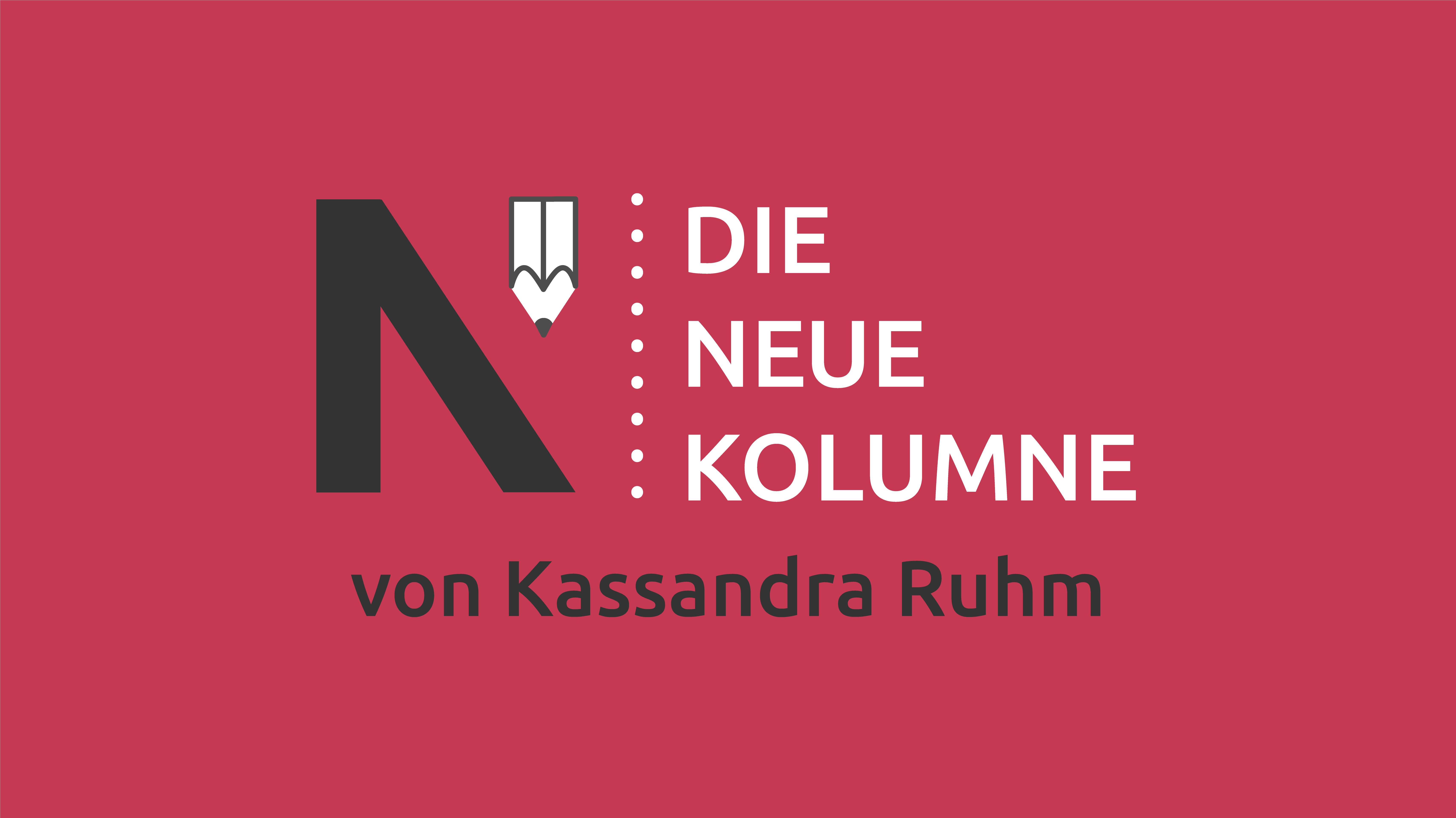 Das Logo von Die Neue Norm auf pinkem Grund. Rechts davon steht: die Neue Kolumne. Unten steht: von Kassandra Ruhm.