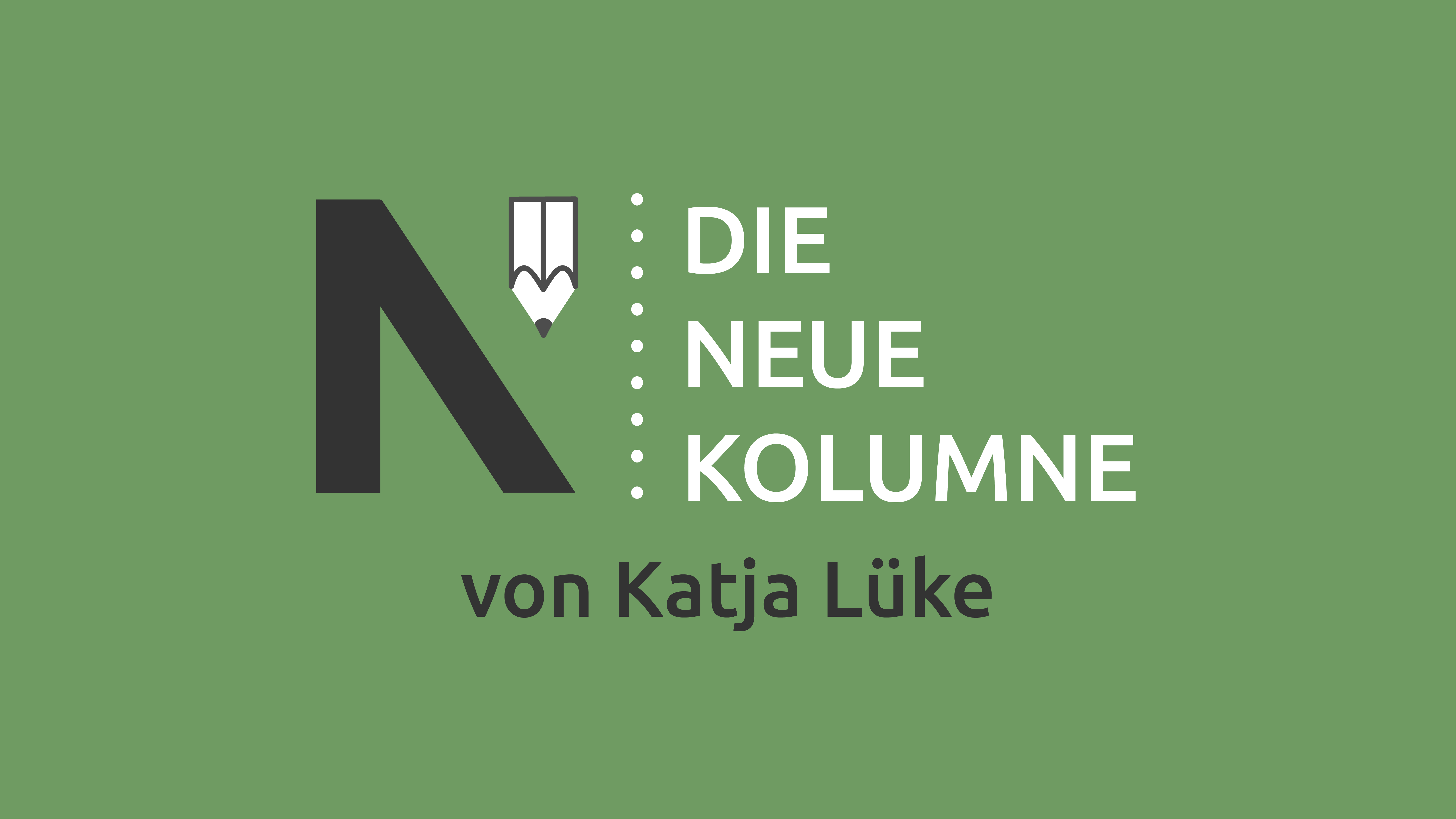 Das Logo von die neue Norm auf hellgrünem Grund. Rechts davon steht: Die Neue Kolumne. Unten steht: Von Katja Lüke.
