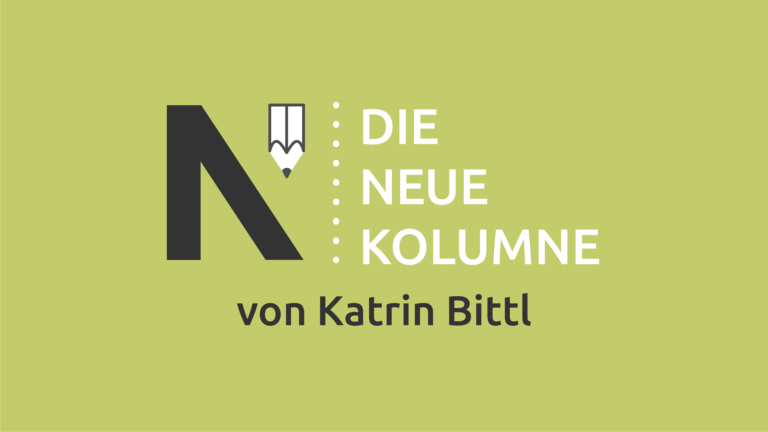 Das Logo von die neue Norm auf gelbem Grund. Rechts davon steht: Die Neue Kolumne. Unten steht: Von Katrin Bittl.