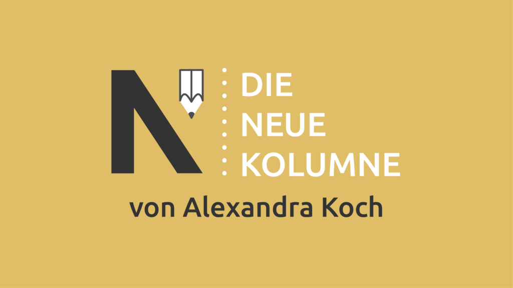 Das Logo von die neue Norm auf gelbem Grund. Rechts davon steht: Die Neue Kolumne. Unten steht: Von Alexandra Koch.