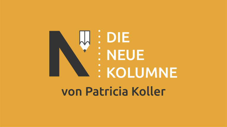 Das Logo von die neue Norm auf gelbem Grund. Rechts davon steht: Die Neue Kolumne. Unten steht: Von Patricia Koller.