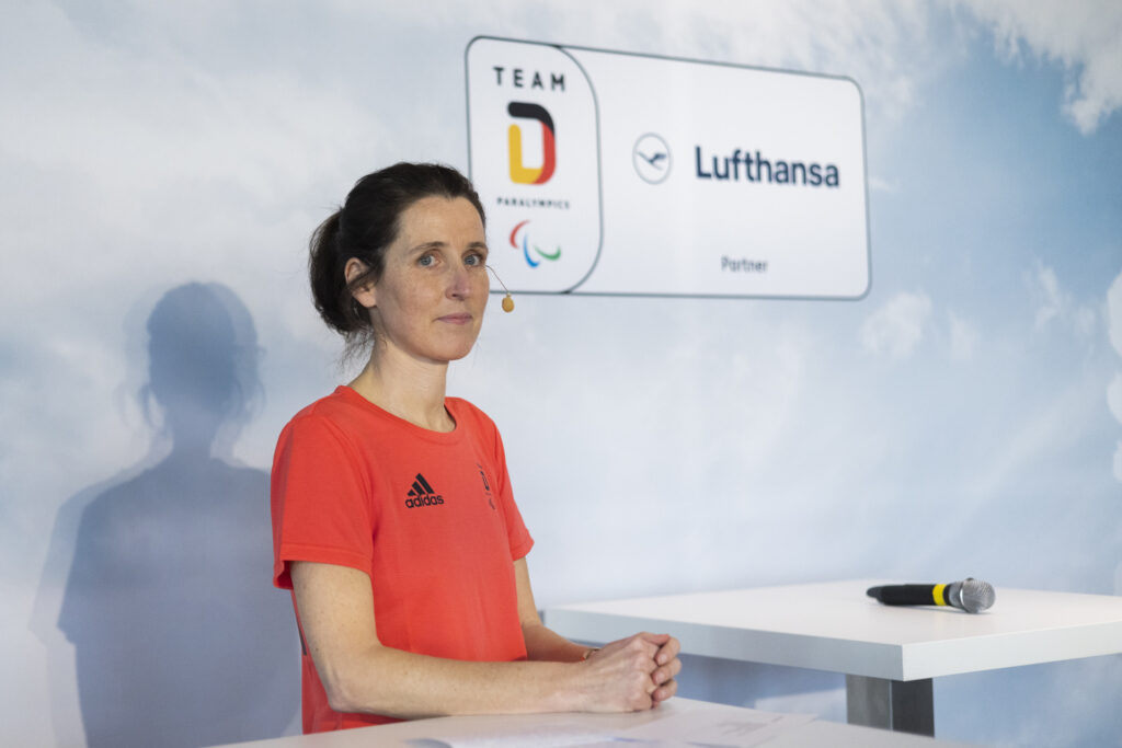 Marketa Mazoli bei der Verabschiedung Team Deutschland Paralympic durch den Bundespräsidenten Frank-Walter Steinmeier als digitale Liveschalte.