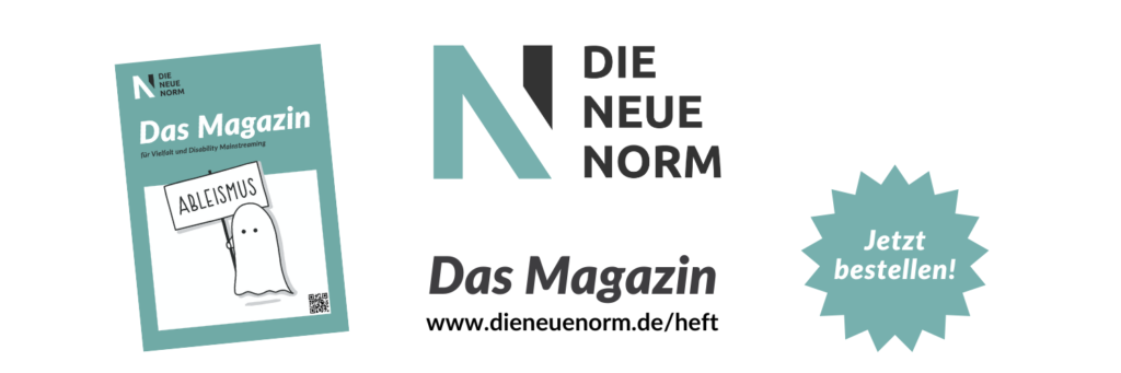Das Cover vom Die Neue Norm Magazin auf weißem Grund. Daneben das Logo von Die neue Norm und der Hinweis "jetzt bestellen!"