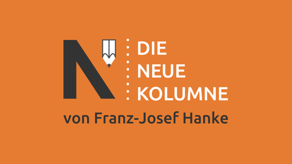Das Logo von die neue Norm auf orangem Grund. Rechts davon steht: Die Neue Kolumne. Unten steht: Von Franz-Josef Hanke.
