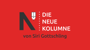 Das Logo von die neue Norm auf rotem Grund. Rechts davon steht: Die Neue Kolumne. Unten steht: Von Siri Gottschling.