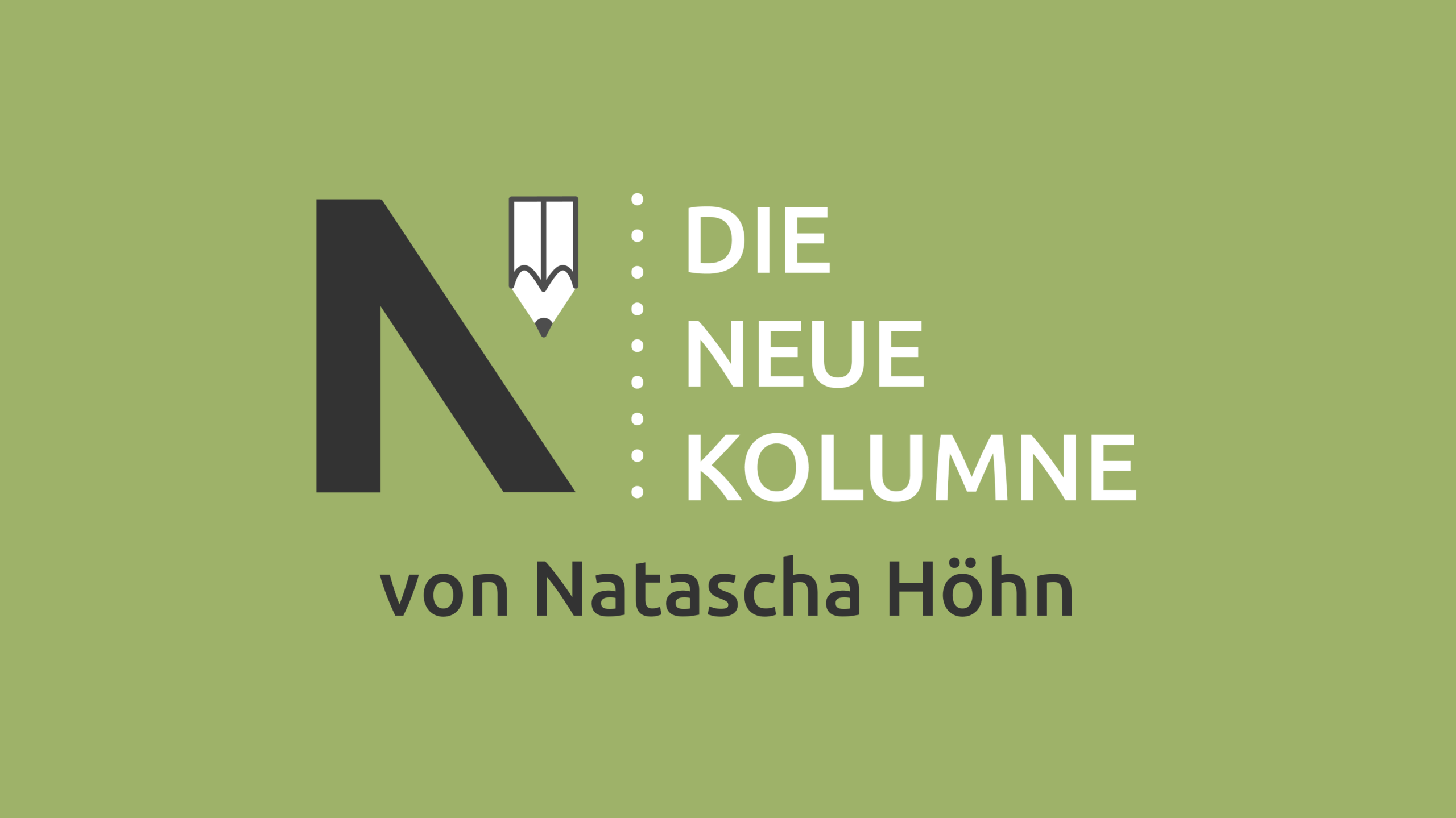 Logo „Die Neue Kolumne“ von Natascha Höhn mit grasgrünem Hintergrund